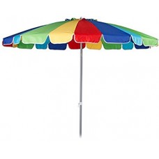 Beach Umbrella 8ft Polyester (Light/Dark Blue) (1 Count) (1/pkg) Pkg/1   